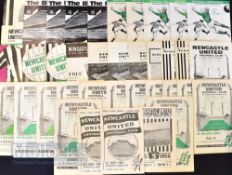 Collection of Newcastle Utd home match programmes to include 1955/56 Preston NE 1956/57 Manchester