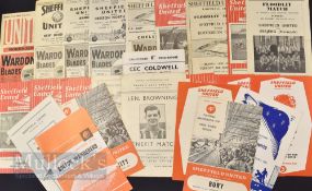 Collection of Sheffield Utd home match programmes to include 1946/47 Norrkopping (Sweden), 1948/49