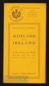 Rare 1922 Scotland v Ireland Rugby Programme: Crawford & two Stevensons on show for the Irish,