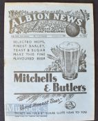 1938/39 West Bromwich Albion v Huddersfield Town reserves Central League match programme 3 December;