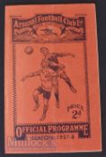 1937/38 Arsenal v Charlton Athletic football programme 2 April Division 1 match. Good.