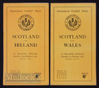 1947 Scottish Home Rugby Programmes (2): The games v Wales and v Ireland, in the first official