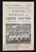 1951/52 Rochdale v Leeds Utd FAC football programme 12 January at Spotland (date on front, tiny edge