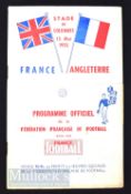 1955 France v England international friendly official match programme 15 May at Stade de Colombes.