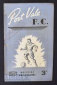 1950/51 Port Vale v New Brighton (final league season) at Vale Park football programme 25 November