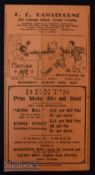 1933/34 Marine (Crosby) v Northern Nomads Liverpool Combination match programme 26 August 1933, fold