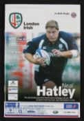 Autographs, London Irish Rugby Squad 2005 (38): On a programme, the signatures of a squad which