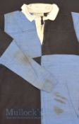 1960/70s San Isidro (Argentina) Matchworn Rugby Jersey: Blue & Black hooped club issue from a tour