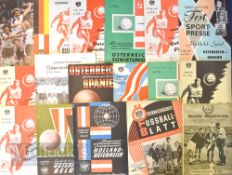 Collection of Austria international home match football programmes to include 1954 Hungary (