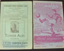 Scunthorpe Utd home match programmes to include 1948/49 Stockport County (11 December) FAC (back
