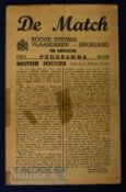 1945 War time Red Devils v England match programme 4 pager 24 March 1945 in Brugge; probably an FA
