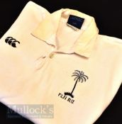 1980s Fiji Matchworn Rugby Jersey: Player and match not known, the traditional white issue with