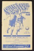 1937/38 Queens Park Rangers v Walsall football programme Div 3 (s) 29 January 1938 at Loftus Road.