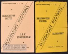 1954/55 Headington Utd v IFK Stockholm friendly football programme 4 April 1955, 4 pager good.