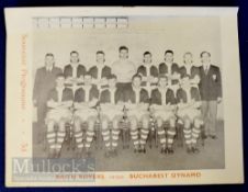 1957/58 Raith Rovers v Dynamo Bucharest friendly match programme 11 January 1958 – postponed due