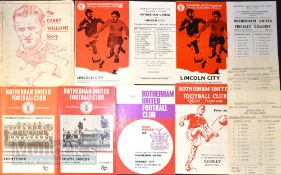 Selection of Rotherham Utd home match programmes to include 1962 at Rotherham Sheffield XI v