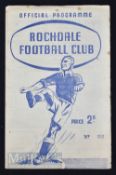 1950/51 Rochdale v Chelsea FAC football programme 6 January at Spotland (slight foxing, tiny edge