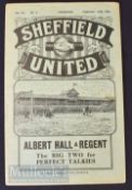 1931/32 Sheffield Utd v West Bromwich Albion Div. 1 match programme 12 September, small spine split,
