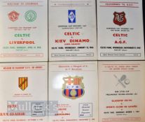 Selection of Celtic European home match programmes to include 1964/65 S.C. Leixoes (ICFC), Barcelona