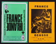 French Rugby Programmes v Ireland 1972, Scotland 1973: Lovely clean issues from Colombes and the