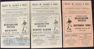 Selection of Headington Utd home match programmes to include 1956/57 v Kettering Town 6 April 1957