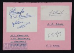 Autographs, 1949 Rhodesia Rugby v the NZ All Blacks (6): Neatly laid down to an autograph book page,