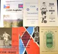 Selection of Czechoslovakia international match programmes to include 1961 Republic of Ireland, 1963