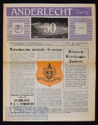 1957/58 Anderlecht v Wolverhampton Wanderers friendly match programme 20 November; fold, o/wise