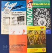 Selection of Manchester United European away football programmes to include 1964/65 Strasbourg,