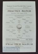 1936/37 Southend Utd public practice match Blue/Whites v Reds football programme 15 August 1936