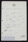 1963 English Rugby Squad Tour of Australasia Autograph Sheet: Well preserved and attractively