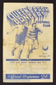 1937/38 Queens Park Rangers v Brighton & Hove Albion match programme 28 August, Div. 3 (S); fold,