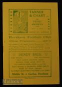 1936/37 Horsham v Worthing Royal Ulster Rifles Cup s/f match programme 5 May, slight crease, o/