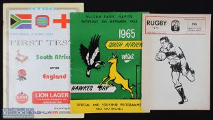1965-1994 South African Interest Rugby Programmes (3): Hawkes Bay (NZ) v the 1965 Springboks,