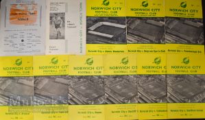 Selection of Norwich City home match programmes 1958/59 Sheffield Utd (FAC replay), Tottenham