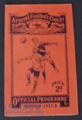 1937/38 Arsenal v Bournemouth & Boscombe football programme 6 November 1937, London Combination