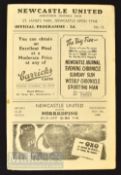 1946/47 Newcastle United v Norrkoping (Sweden) friendly match 6 November 1946, fold out type. Fair-