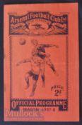 1937/38 Oxford University v Cambridge University football programme 8 December at Arsenal. Rusty
