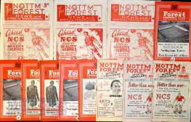 Selection of Nottingham Forest home match programmes to include 1946/47 Barnsley 1948/49 Luton