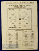 1942/43 Luton Town v Charlton Athletic War League South Cup competition football programme 3