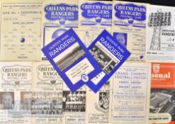 Selection of Queens Park Rangers home football programmes to include 1947/48 Brentford (reserves