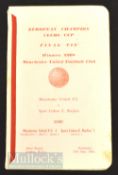 Very scarce 1968 European Cup final Manchester United Winners dinner menu at Hotel Russell, London