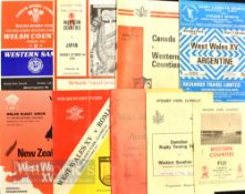West Wales etc Rugby Programmes (9): West Wales v Argentina 1976, NZ 1978, Romania 1979 &