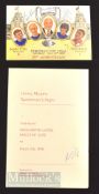1978 Jimmy Murphy Sportsman’s Night 21 March 1978 at Manchester Utd executive suite, menu and
