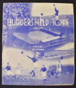 1938/39 Huddersfield Town v Aston Villa match programme Div 1, 8 October; centre fold, crease,
