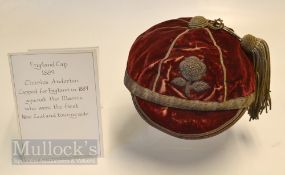 Very Rare 1889 England International Rugby Cap v New Zealand Maoris Natives - awarded to