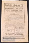1932/33 Camberley & Yorktown FC v Walton league match programme 8 April. Fold, creases to edges,