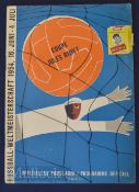 1954 World Cup Final match programme Hungary v West Germany 4 July 1954 at Berne. Good, has