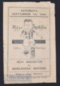 1946/47 New Brighton v Doncaster Rovers (Champions) football programme 7 September at Tower Grounds;