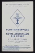 1945 Scarce Scottish Services v RAAF Rugby Programme: This one was against, note, the Royal